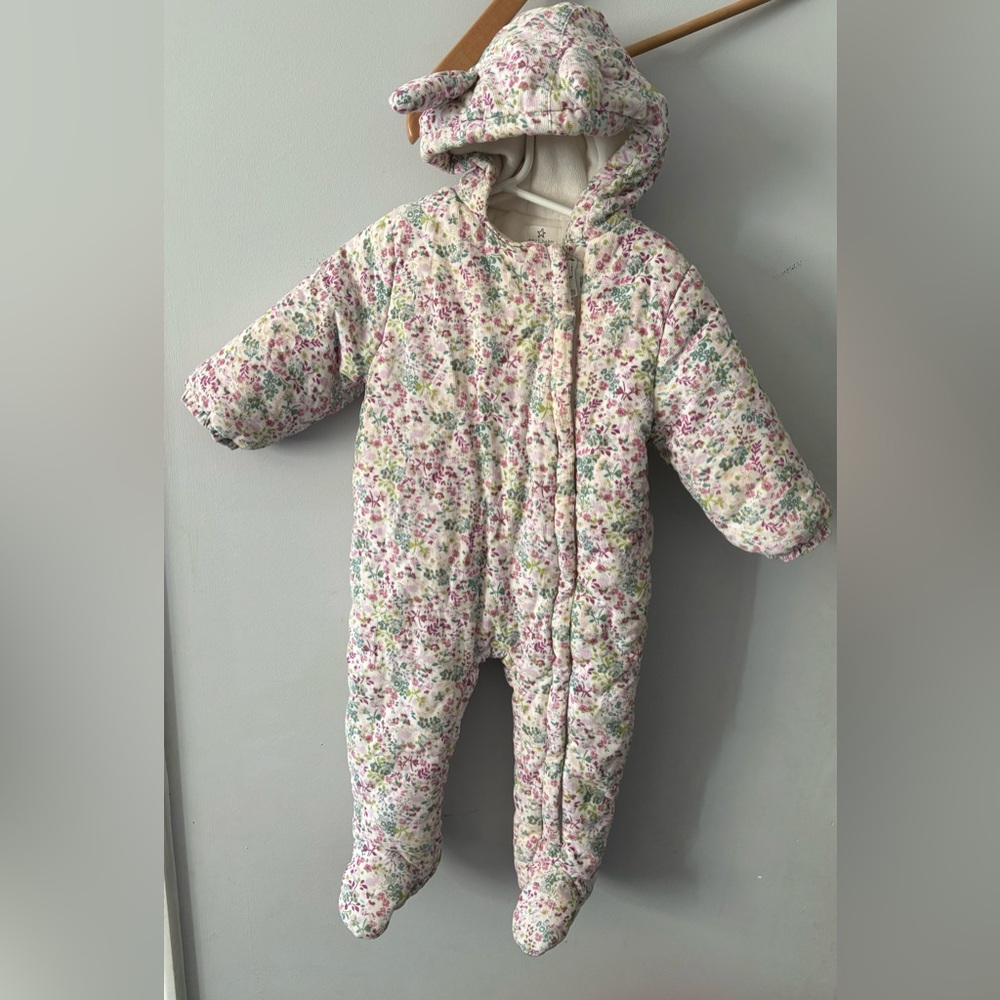 Next Baby Floral Corduroy Bunting Suit
